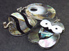 Lot of 3 Three Abalone Shell Paua Shell Mother of Pearl Mosaic Pendants from Bali