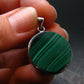 Queen of Green!! Genuine Vivid Vibrant Green Malachite Sterling Silver Pendant - 1.1" - 4.14 Grams