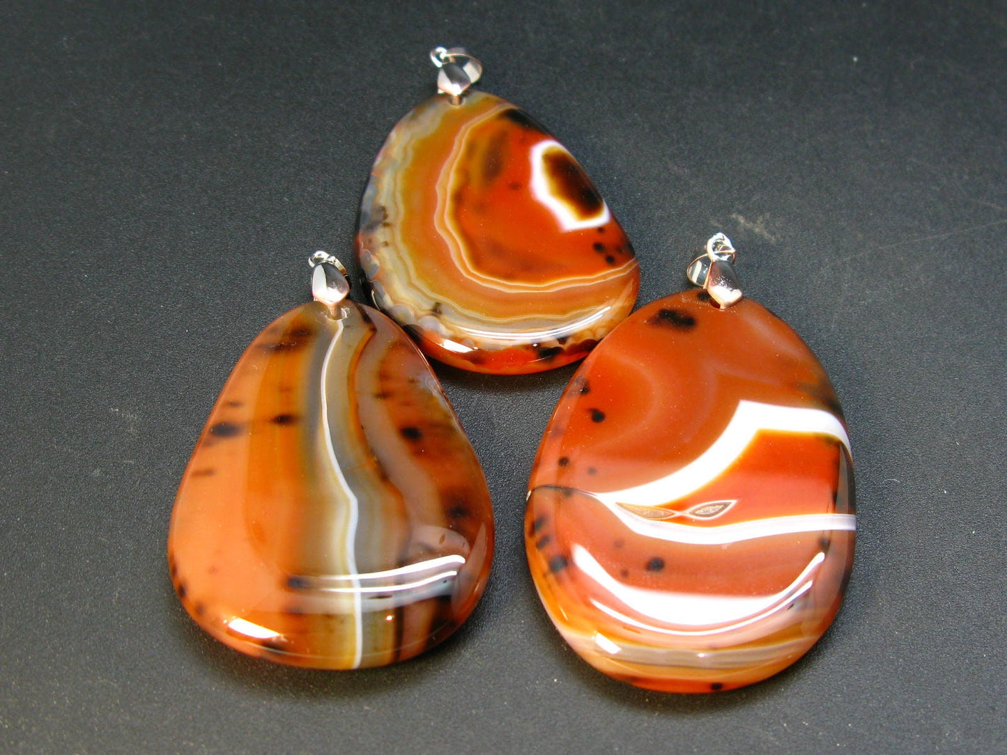 Natural Carnelian Agate Pendant From Madagascar - 1.4"