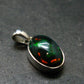 Rare Black Opal Sterling Silver Pendant from Australia - 0.8" - 1.88 Grams