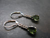 Moldavite Tektite Silver Earrings from Czech Republic - 2.61 Grams