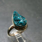 Emerald Green Dioptase Crystal Silver Ring from Congo - 5.57 Grams - Size 8