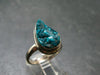 Emerald Green Dioptase Crystal Silver Ring from Congo - 5.57 Grams - Size 8