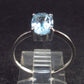 Natural Oval Shaped Facetted Blue Topaz Crystal Sterling Silver Ring - 1.62 Grams - Size 8.25