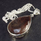 Rutilated Quartz Silver Pendant With Chain From Brazil - 1.8" - 10.7 Grams