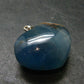 Lemurian Aquatine Blue Calcite Silver Heart Pendant from Argentina - 1.2" - 15.0 Grams
