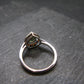 Moldavite & Red Garnet Sterling Silver Ring From Czech Republic - Size 6.25 - 2.11 Grams