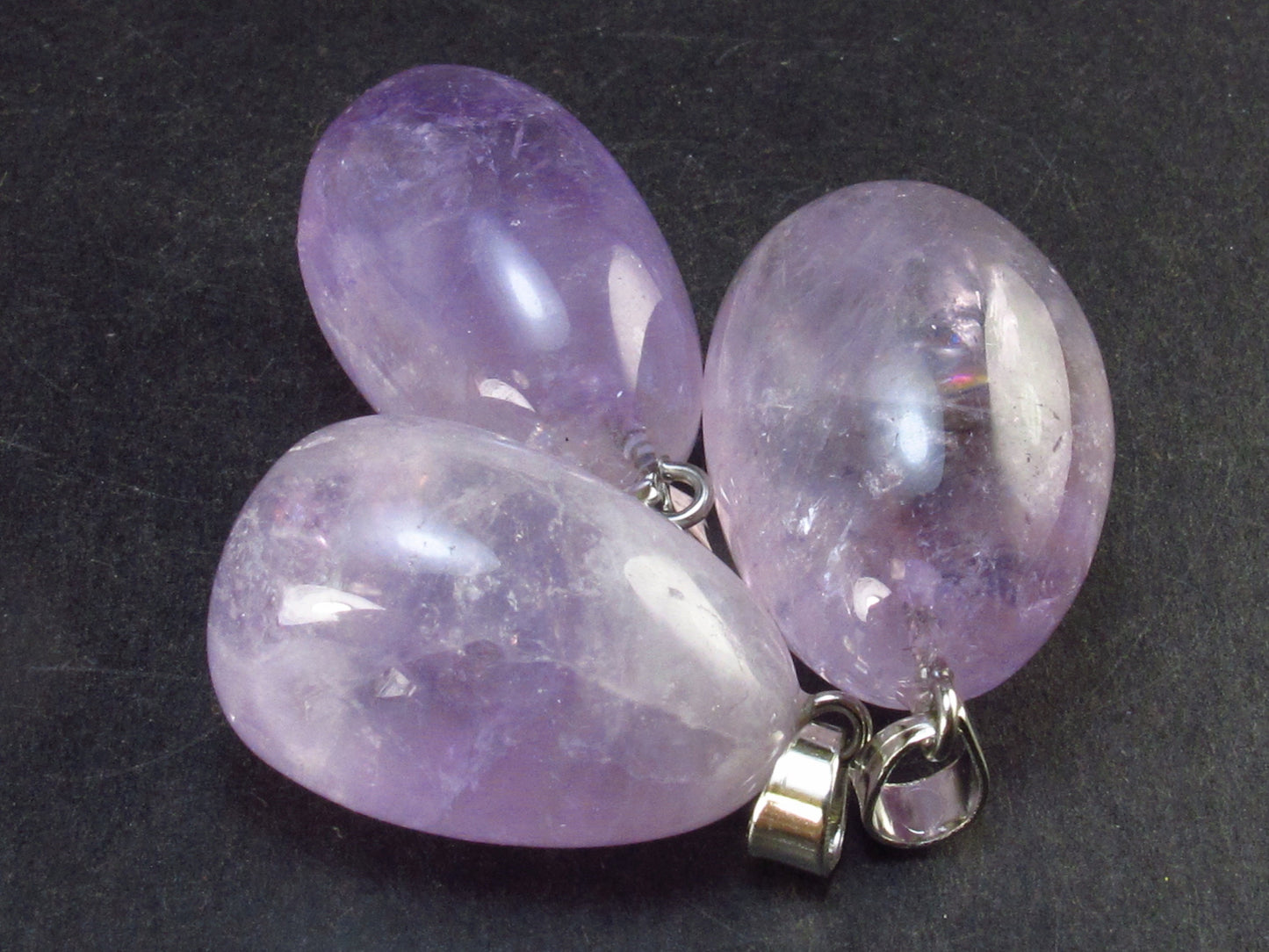 Lot of 3 Natural Large Amethyst Pendant from Brazil