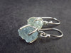 Raw Natural Sky Blue Topaz Dangle 925 Silver Earrings from Brazil - 1.0" - 2.82 Grams