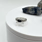 Black Sapphire Cabochon Ring | Sterling Silver Accent Stone Band, Size 6
