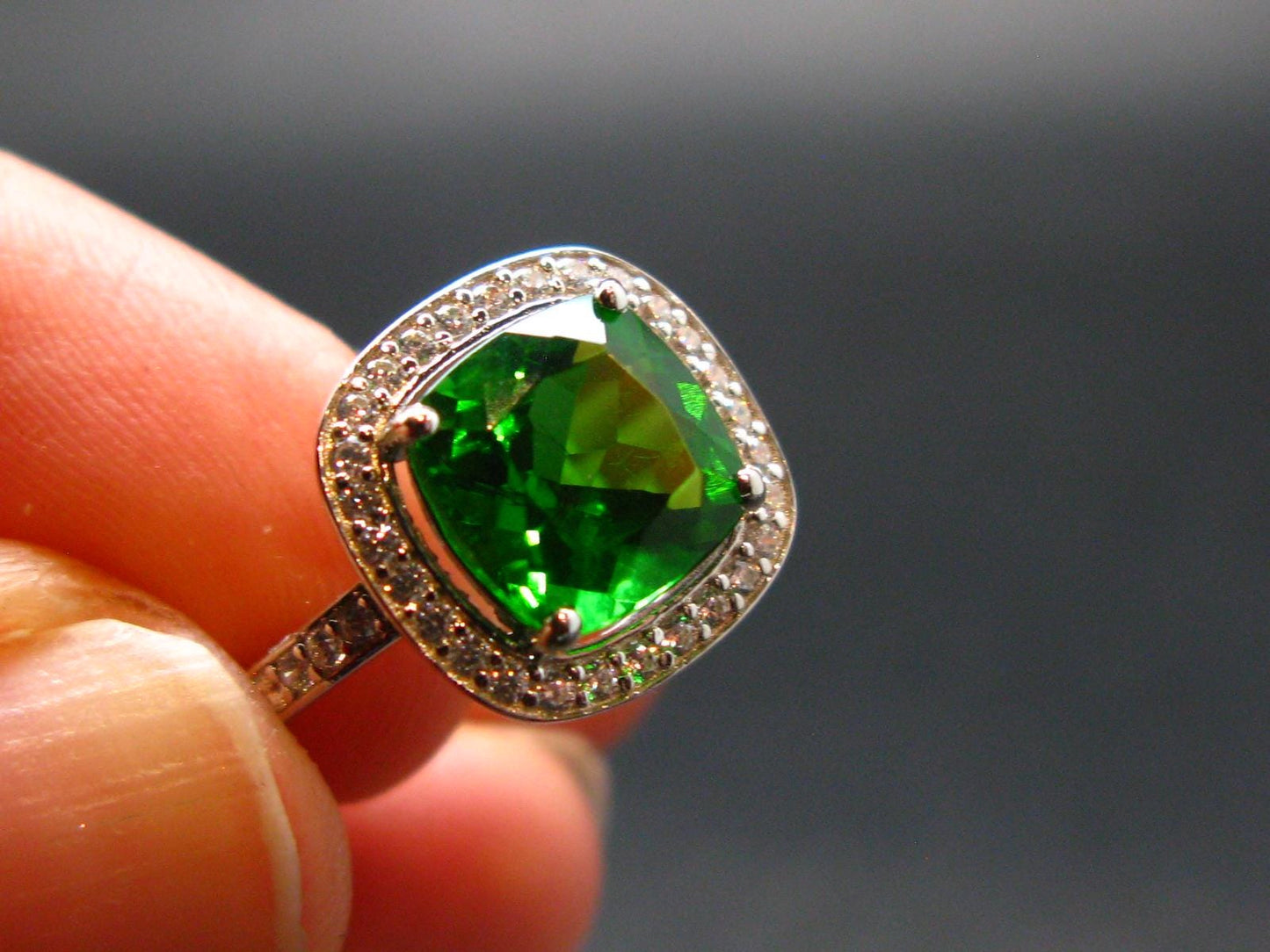 Helenite Gaia Stone Gem Sterling Silver Ring From Washington - Size 7 - 2.56 Carats
