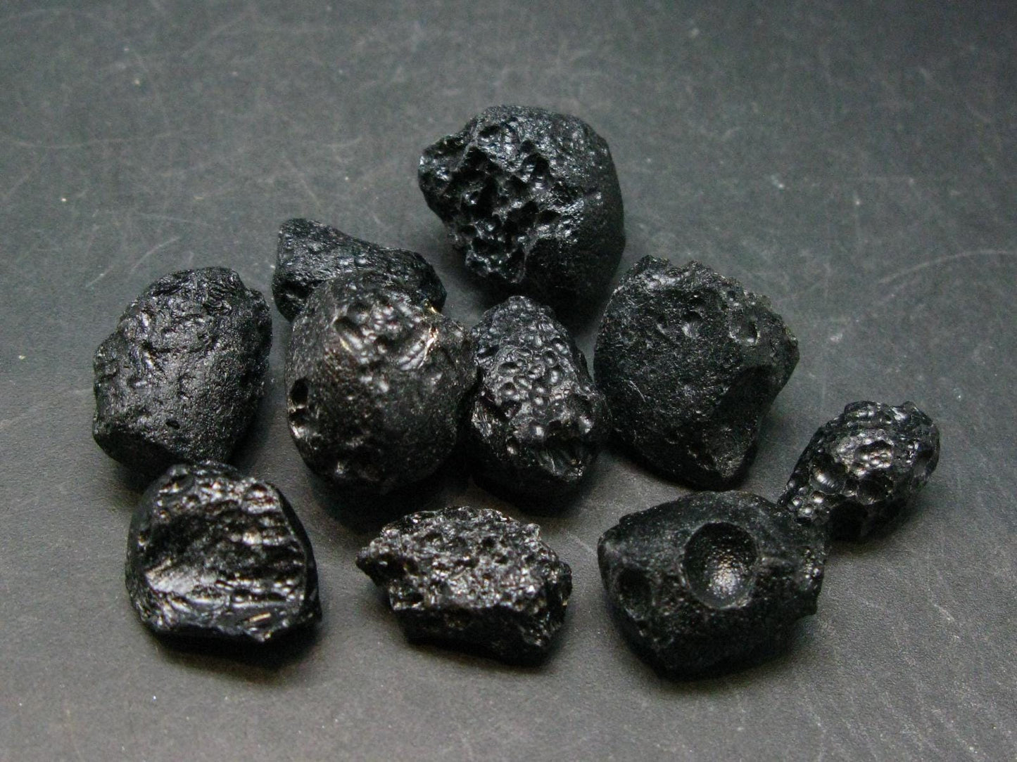 Nice Lot of 10 Tibetan Tektite Pieces From Tibet - 50 Grams