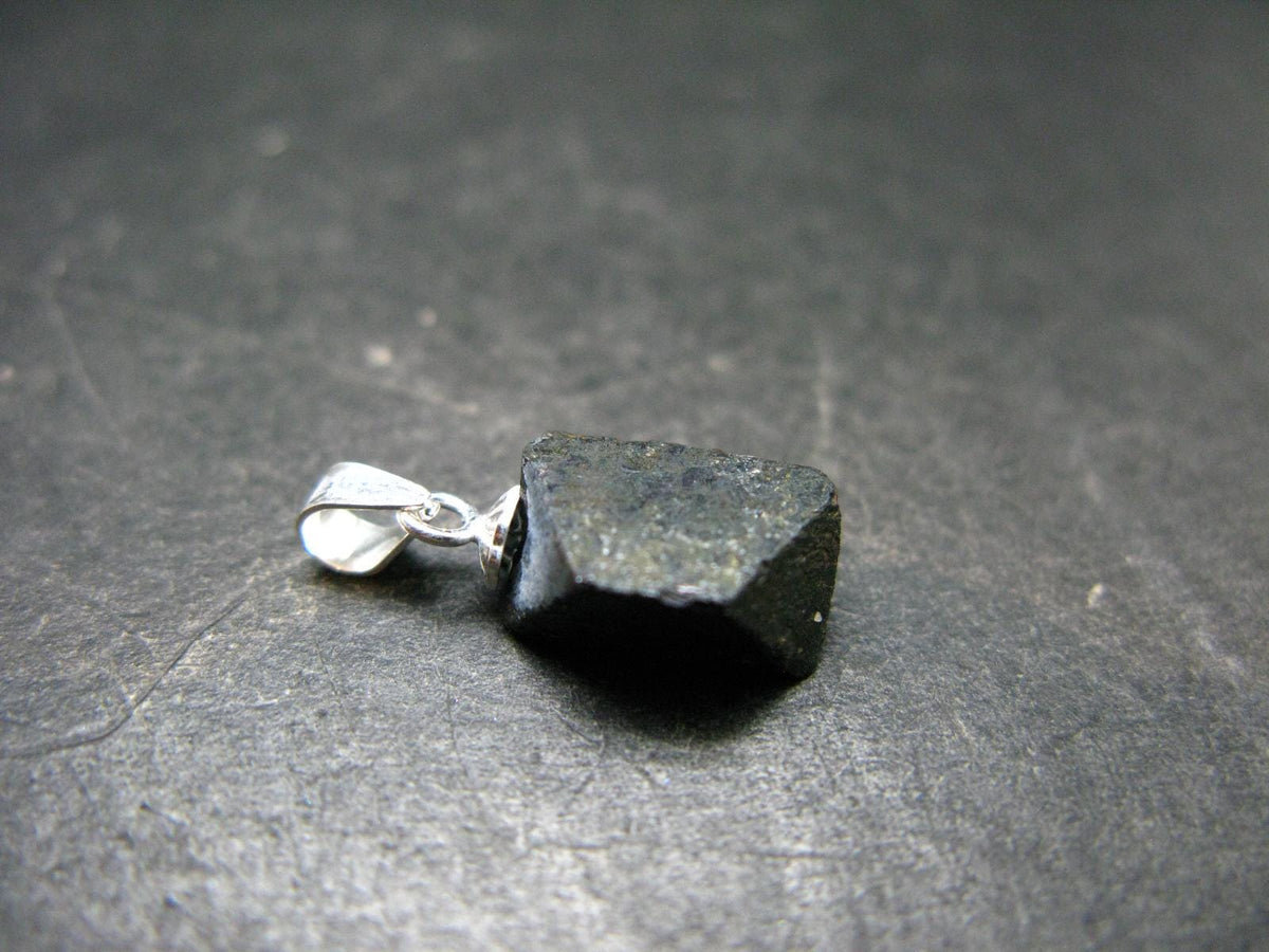 Magnetite Crystal Silver Pendant From Bolivia - 0.7" - 1.84 Grams