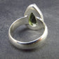 Moldavite Tektite Facetted Silver Ring from Czech Republic - Size 8 - 8.19 Grams