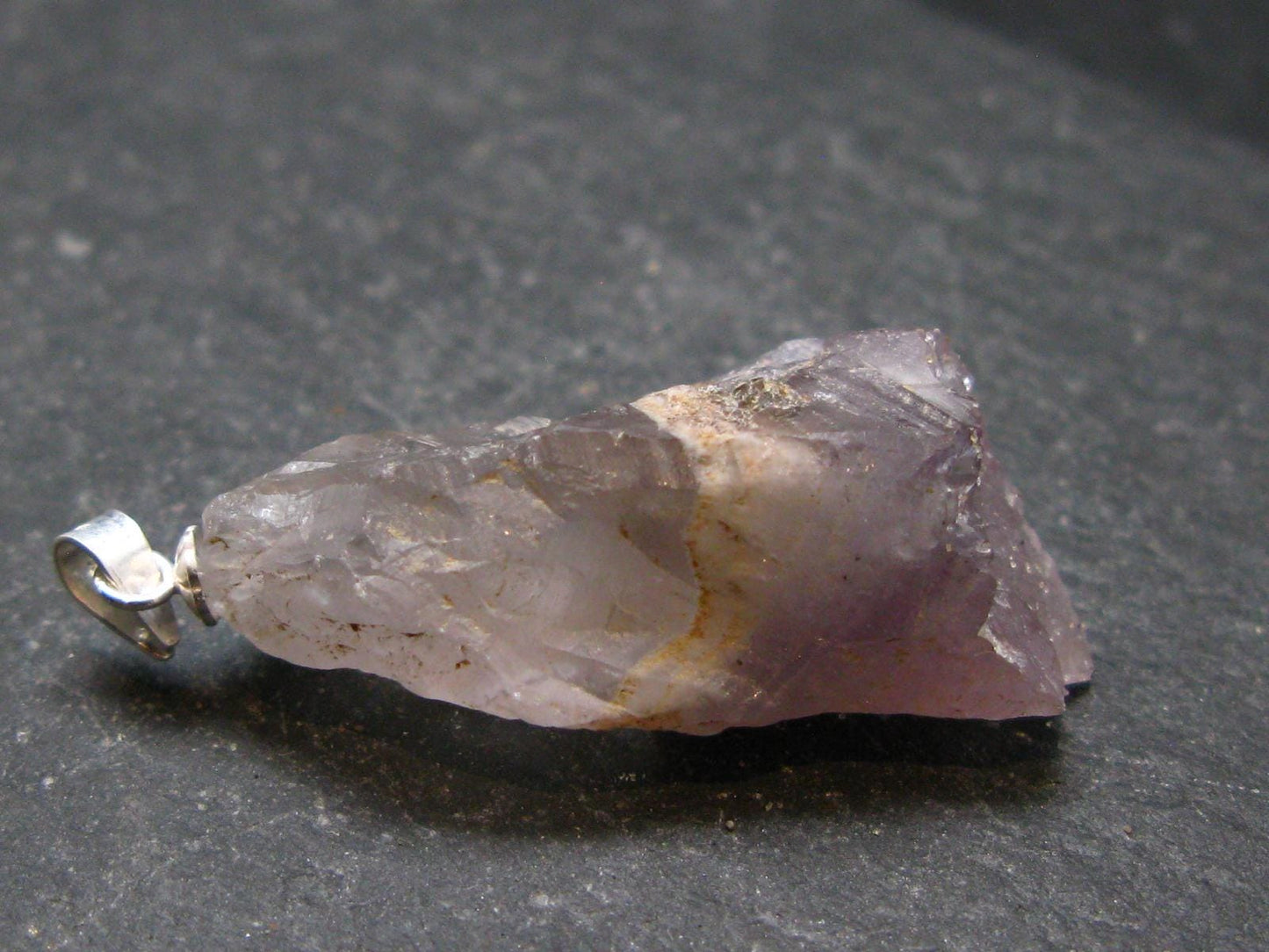Rare Raw Auralite Super 23 Amethyst Silver Pendant From Canada - 1.6" - 6.84 Grams