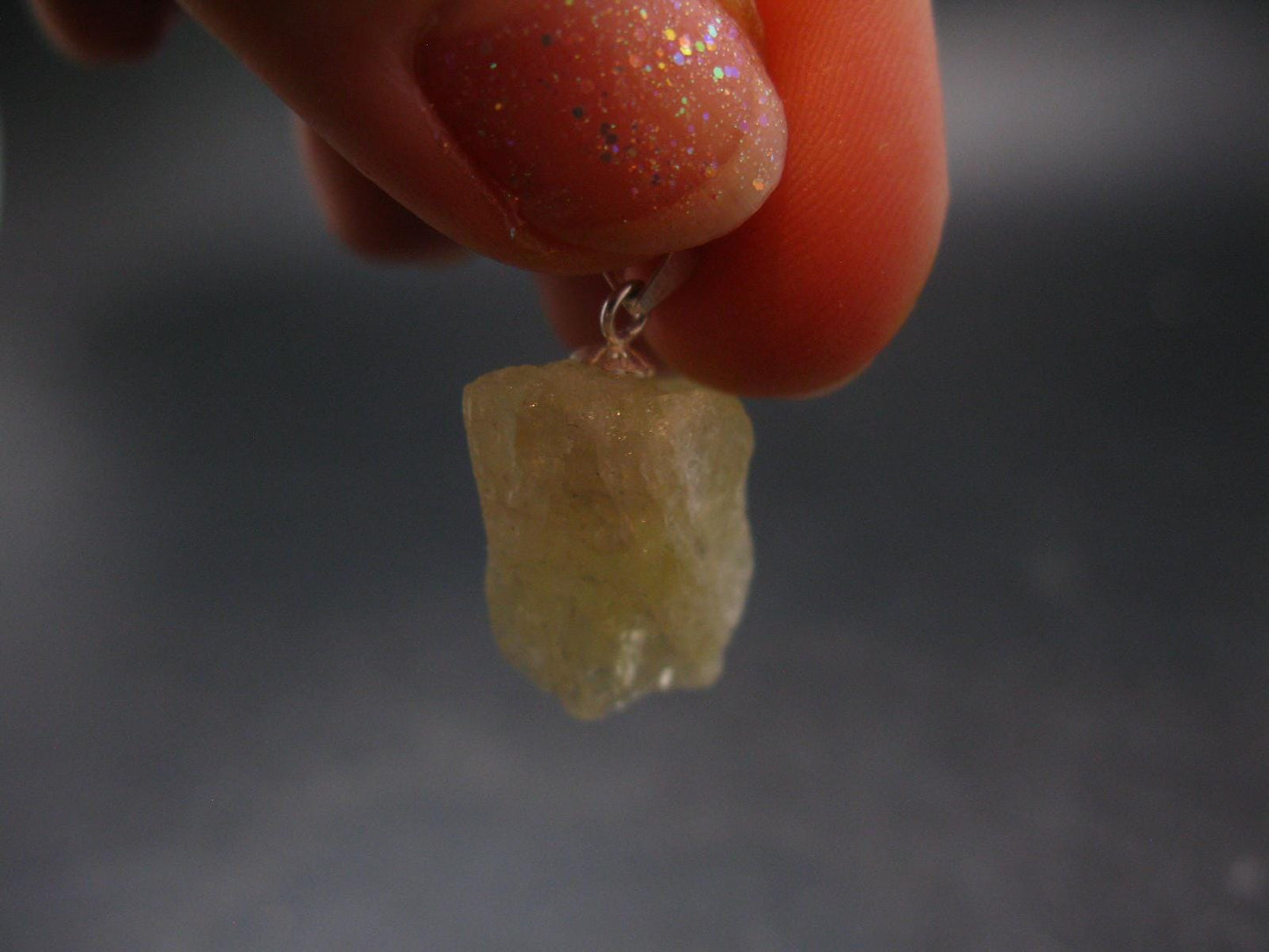 Amblygonite Silver Pendant from Brazil - 0.9" - 3.0 Grams