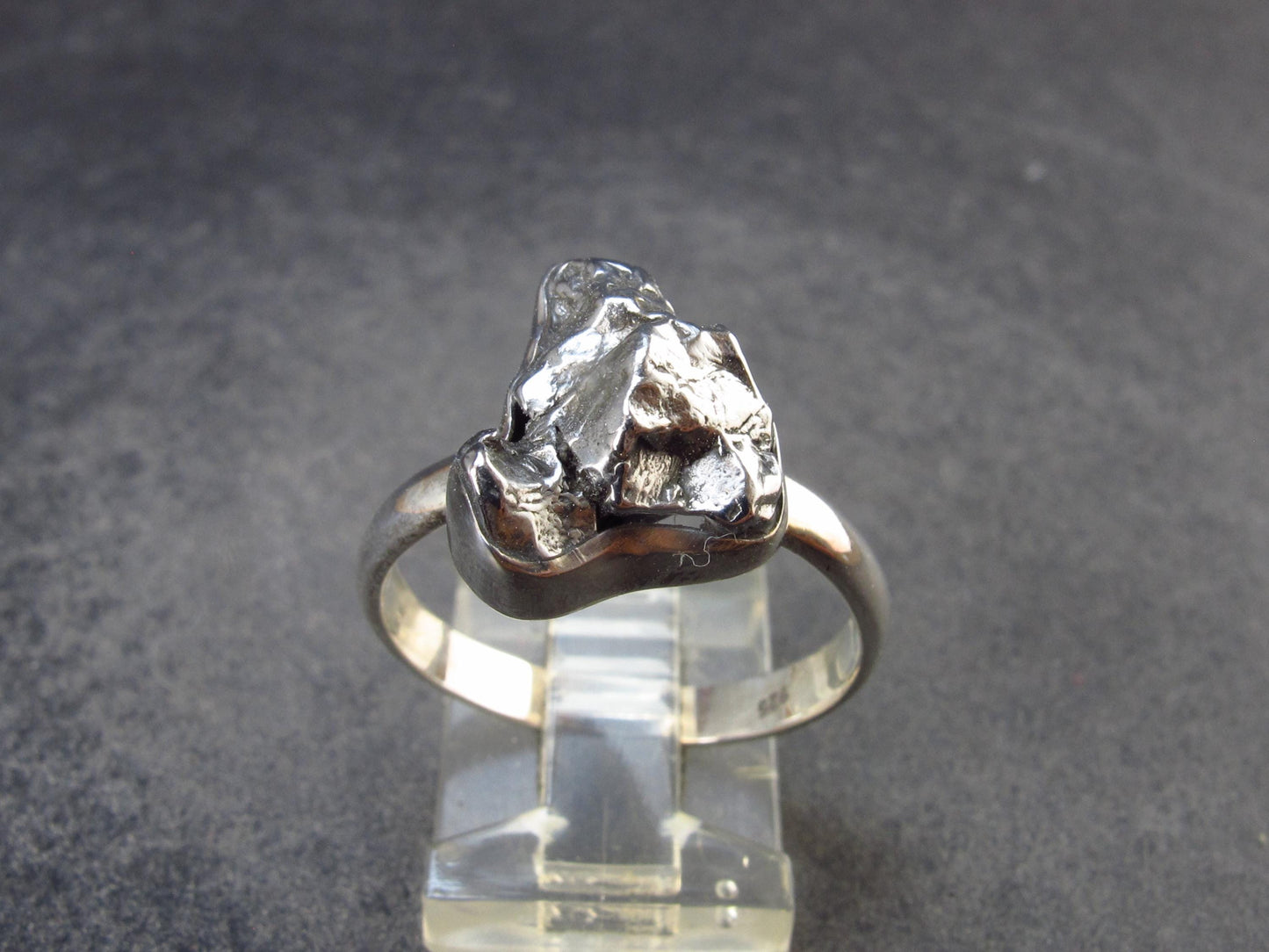 Meteorite Campo Del Cielo Argentina Sterling Silver Ring - 4.90 Grams - Size 10