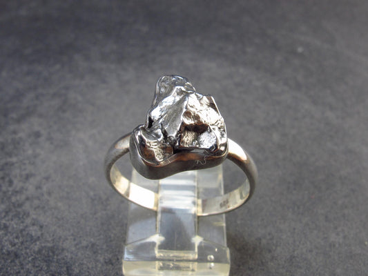 Meteorite Campo Del Cielo Argentina Sterling Silver Ring - 4.90 Grams - Size 10