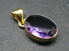 Amethyst Sterling Silver Gold Plated Pendant From Brazil - 0.9" - 2.61 Grams