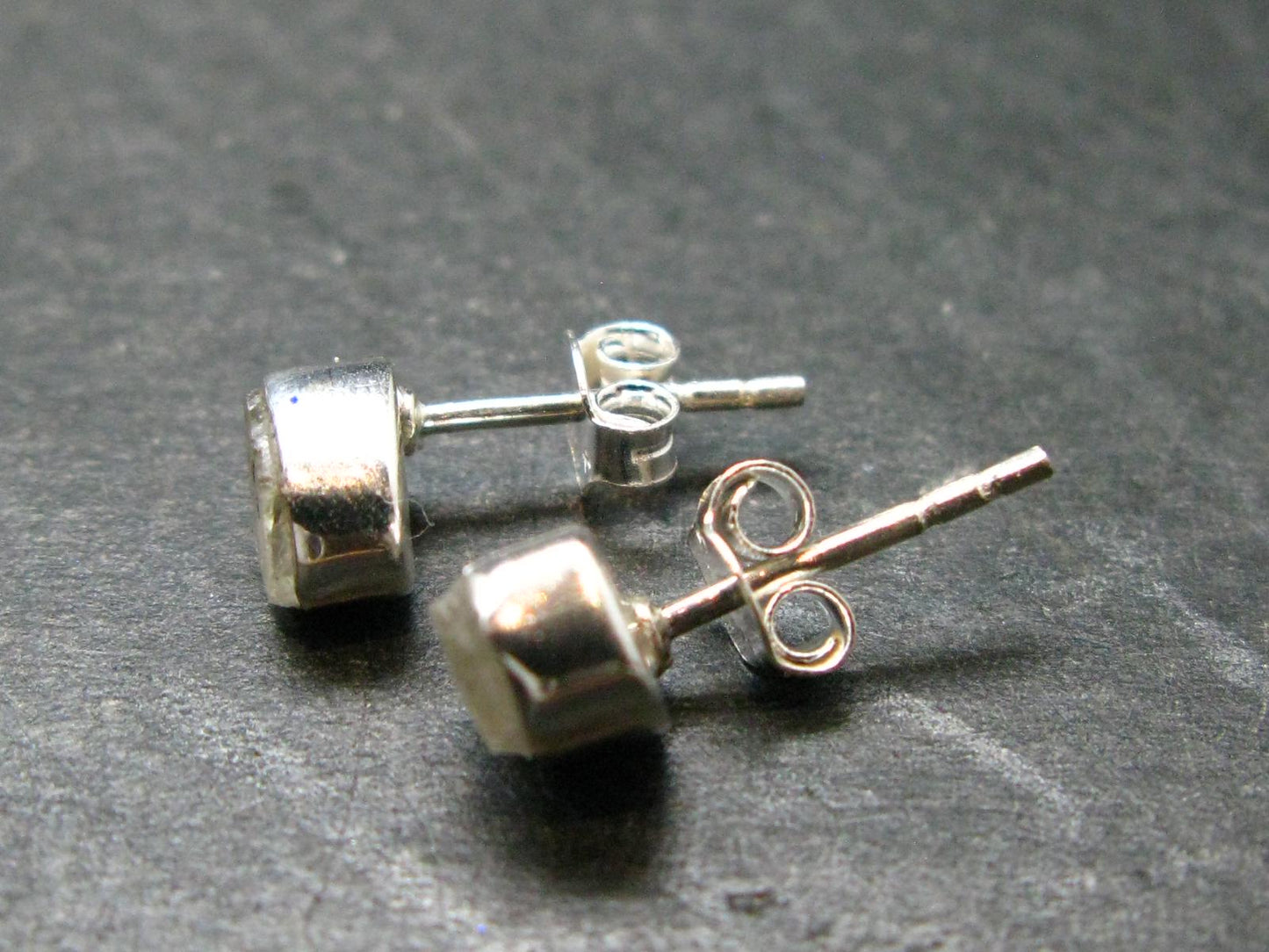 Phenakite Phenacite Stud Earrings Sterling Silver From Russia - 1.29 Grams