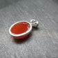 Gem from A Poem by Goethe!! Orange - Red Round Shape Carnelian Sterling Silver Pendant - 1"