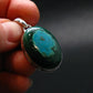 Malachite And Chrysocola Silver Plated Pendant from Congo - 1.4" - 9.49 Grams