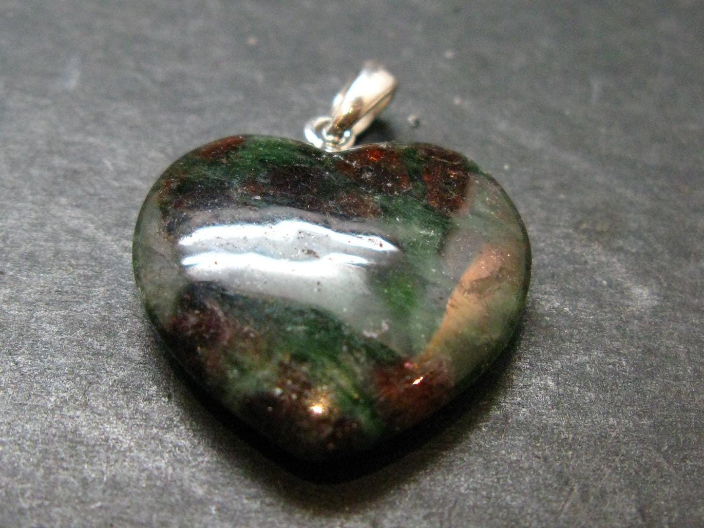 Rare Eclogite Heart Pendant From Norway - 1.0" - 4.07 Grams