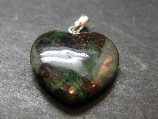 Rare Eclogite Heart Pendant From Norway - 1.0" - 4.07 Grams