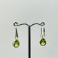 Sterling Silver Peridot Teardrop Dangle Earrings | August Birthstone