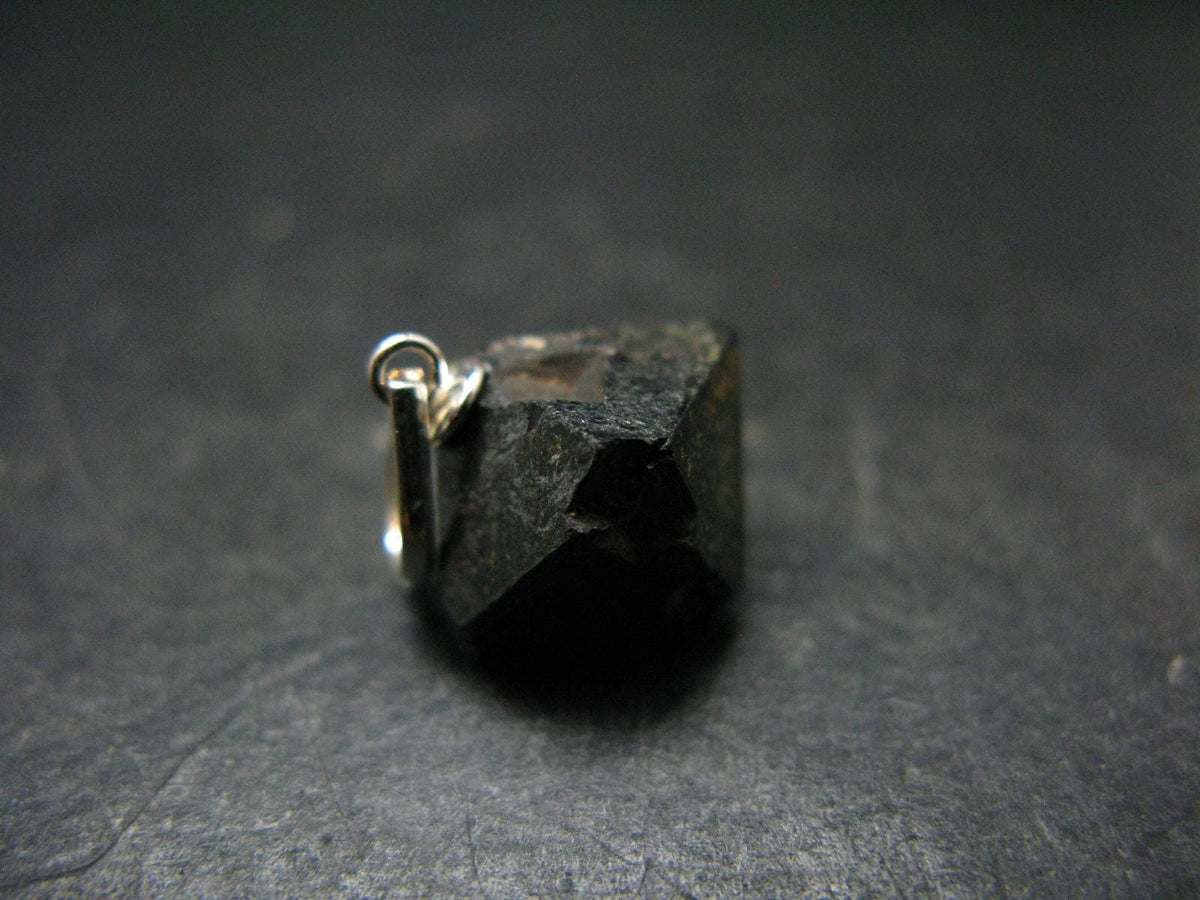 Magnetite Crystal Silver Pendant From Bolivia - 0.8" - 2.62 Grams