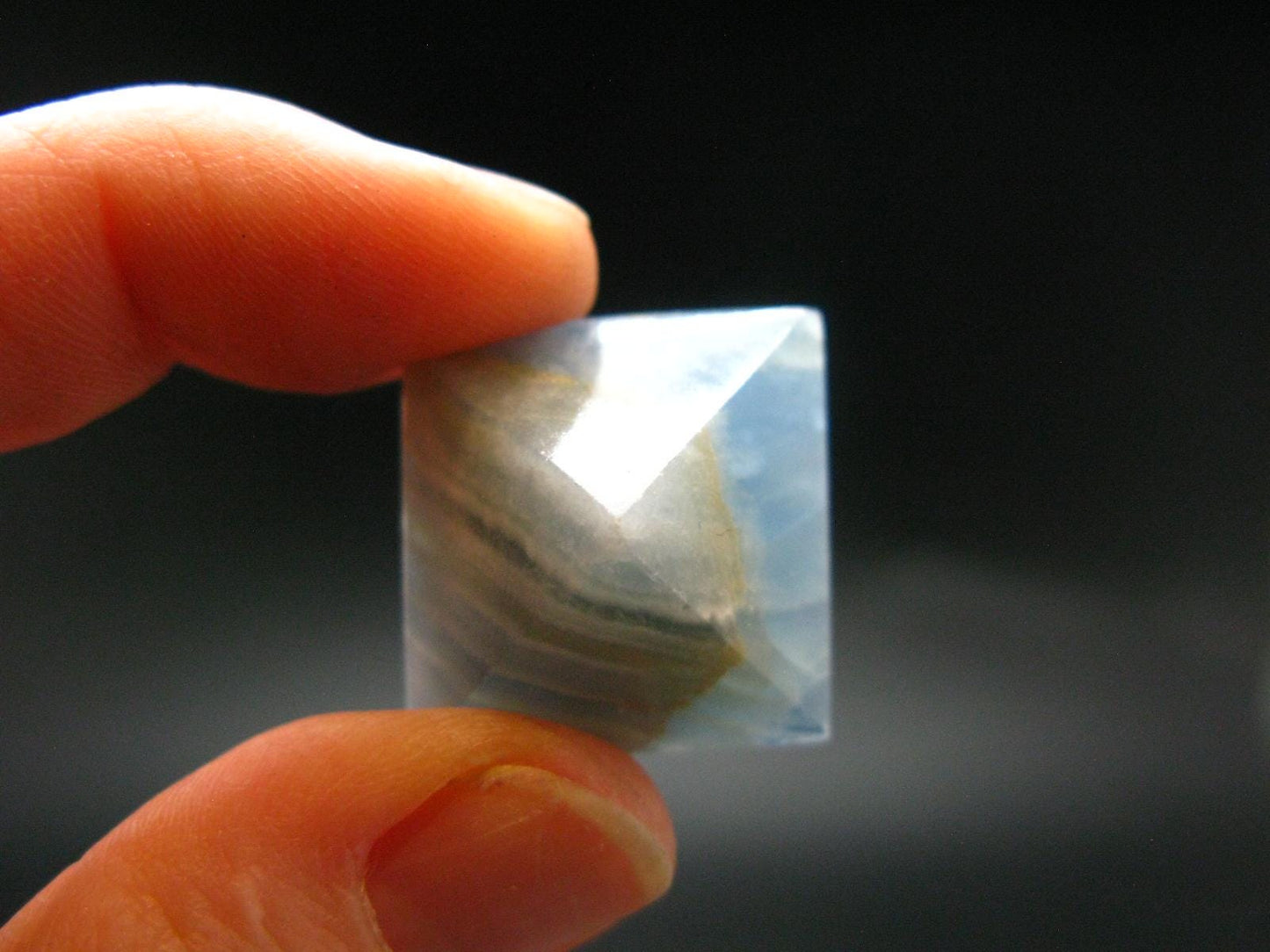 Lemurian Aquatine Blue Calcite Pyramid - 0.8" - 8.53 Grams