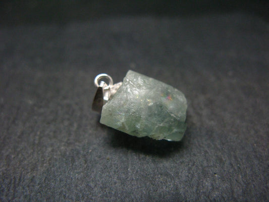 Fantastic Gemmy Aquamarine Crystal Silver Pendant From Brazil - 0.7" - 1.83 Grams