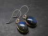 Blue Labradorite Silver Earrings From Madagascar - 3.90 Grams