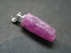 Rare Ruby Crystal Silver Pendant from India - 0.9"