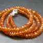 Gem Hessonite Orange Garnet Necklace Beads From Canada - 17"
