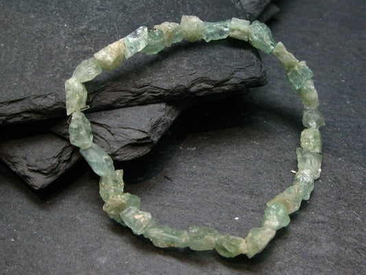Aquamarine Beryl Genuine Bracelet ~ 7 Inches ~ 8mm Raw Beads