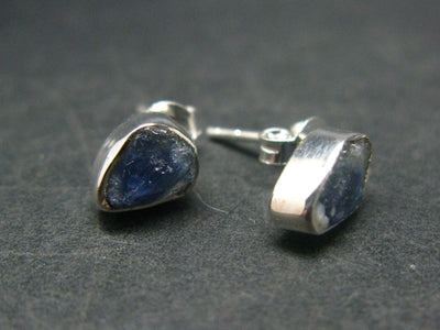 Benitoite Stud Earrings Sterling Silver From California - 1.51 Grams