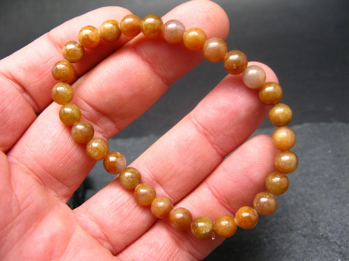 Gem Yellow Sapphire Genuine Bracelet ~ 7 Inches ~ 6mm Round Beads