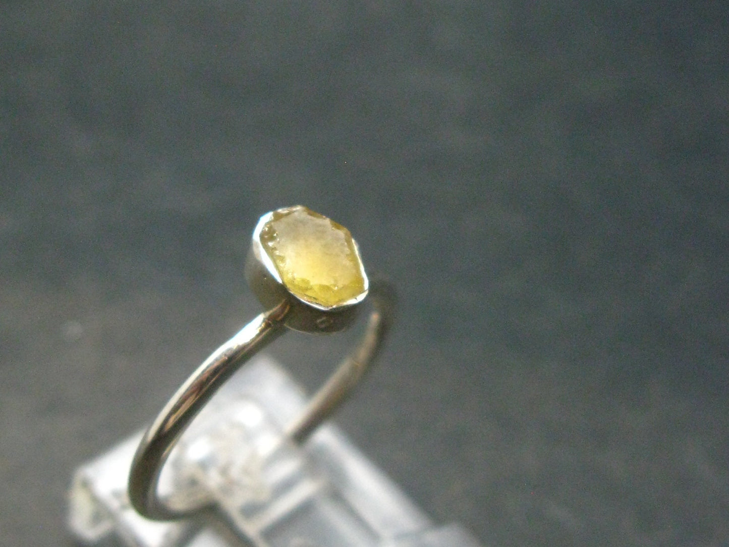 Libyan Tektite Sterling Silver Ring from Libya - Size 6 - 1.76 Grams