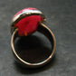Rhodochrosite Silver Ring From Argentina - 13.15 Grams - Size 9
