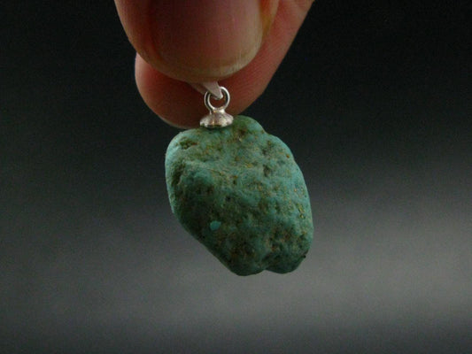 Genuine Turquoise Silver Pendant From Sleeping Beauty Arizona - 1.0" - 3.51 Grams
