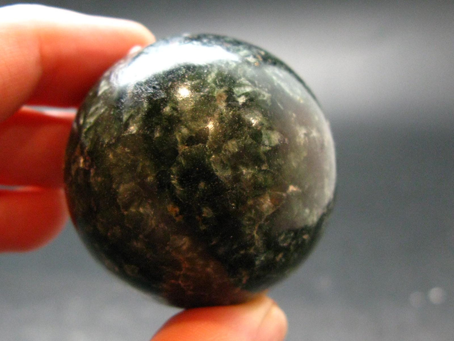 Nice Polished Seraphinite Clinochlore Sphere From Russia - 1.6"