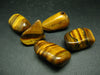 Lot of 5 Large Natural Tumbled Tiger Eye Stones from Brazil