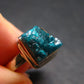Emerald Green Dioptase Crystal Silver Ring from Congo - 5.18 Grams - Size 7