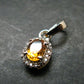 Yellow Citrine Gem Facetted Sterling Silver Pendant From Brazil With CZ - 0.7" - 1.21 Grams