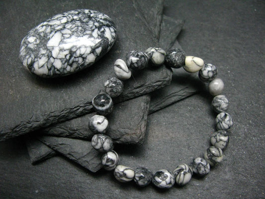 Pinolite Pinolith Genuine Bracelet ~ 7 Inches ~ 9mm Tumbled Beads