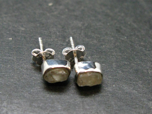 Phenakite Phenacite Stud Earrings Sterling Silver From Russia - 1.27 Grams