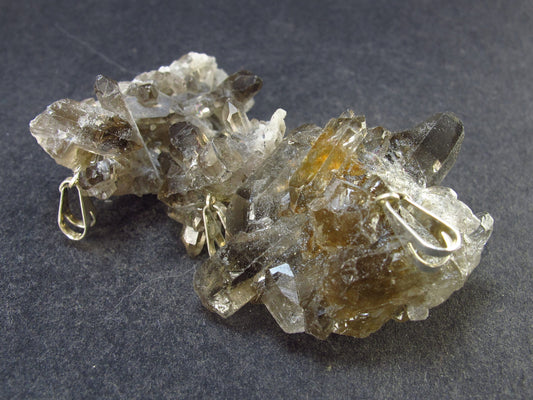 Lot of 3 Natural Large Terminated Smoky Quartz Crystal Pendants from Brazil