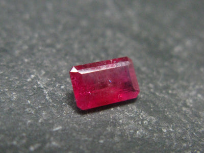 Beautiful Rare Gem Bixbite Red Beryl Emerald Cut Stone From Utah USA - 0.42 Carats - 6.3x4.0mm