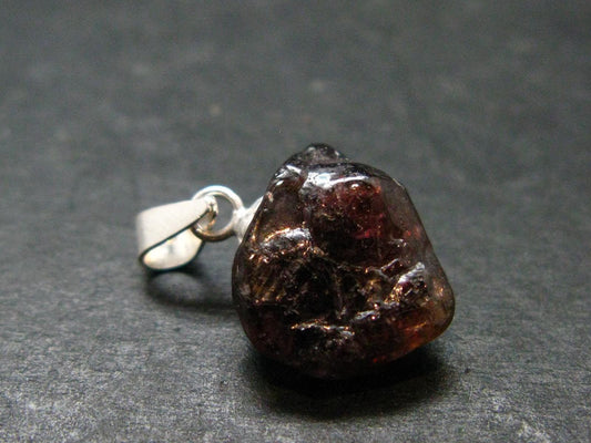 Rare Zircon Crystal Silver Pendant From Tanzania - 0.7" - 1.88 Grams